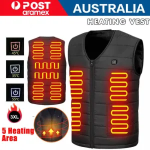 3XL Electric Heated Vest | USB Thermal Winter Jacket | Warm Heat Pad | Unisex Wear