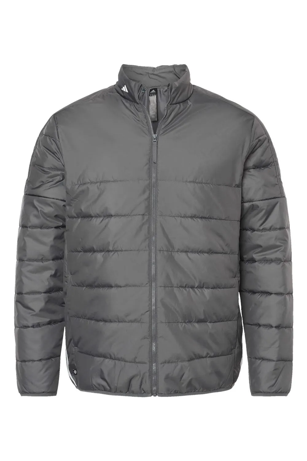 Adidas Mens Full Zip Puffer Jacket - Grey - NEW