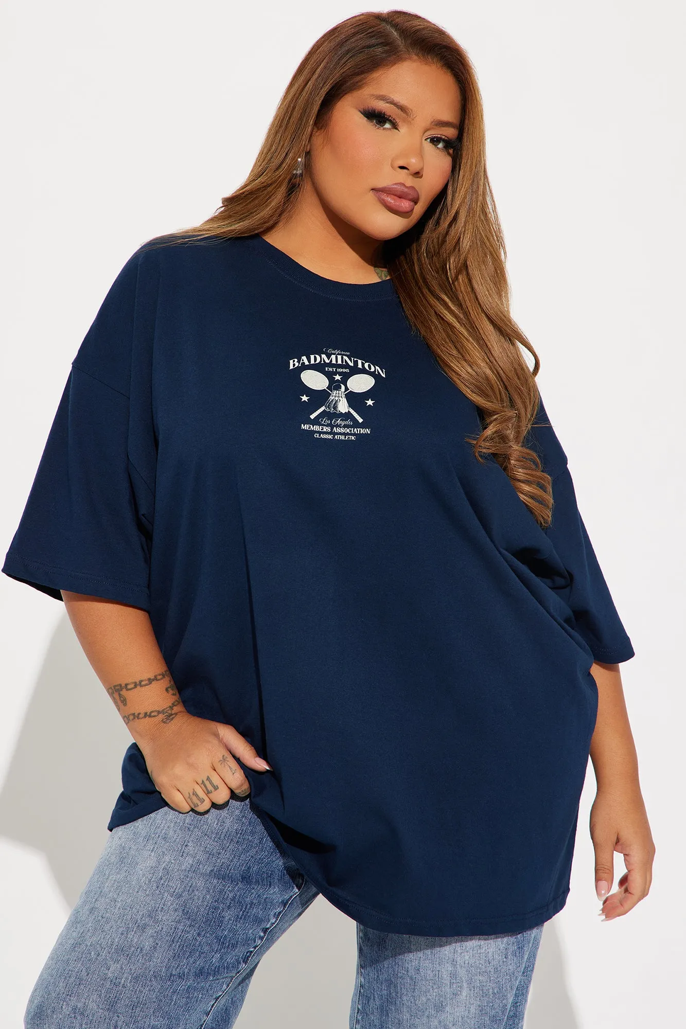 Badminton Members Only Oversized Tee - Navy