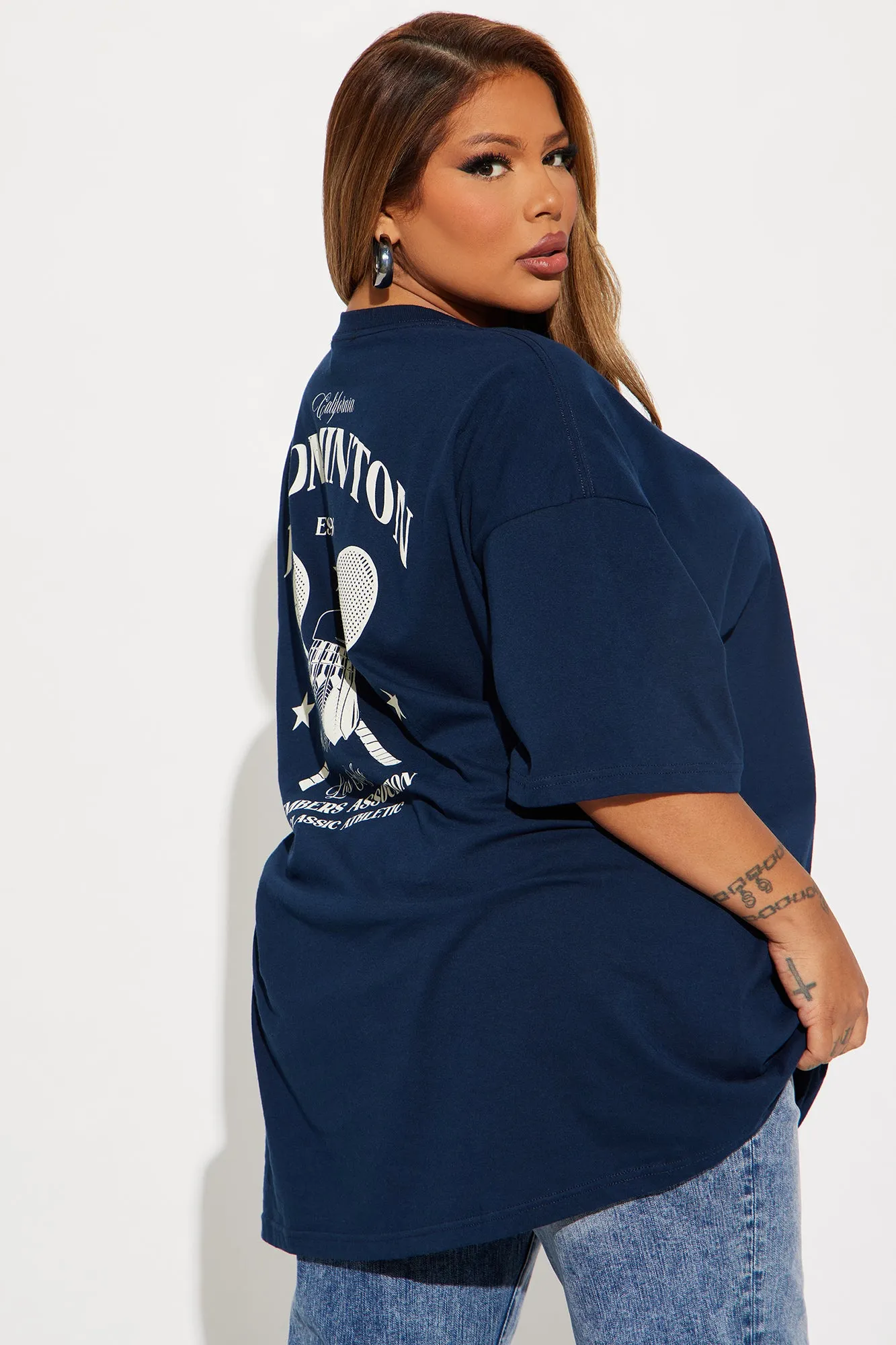 Badminton Members Only Oversized Tee - Navy