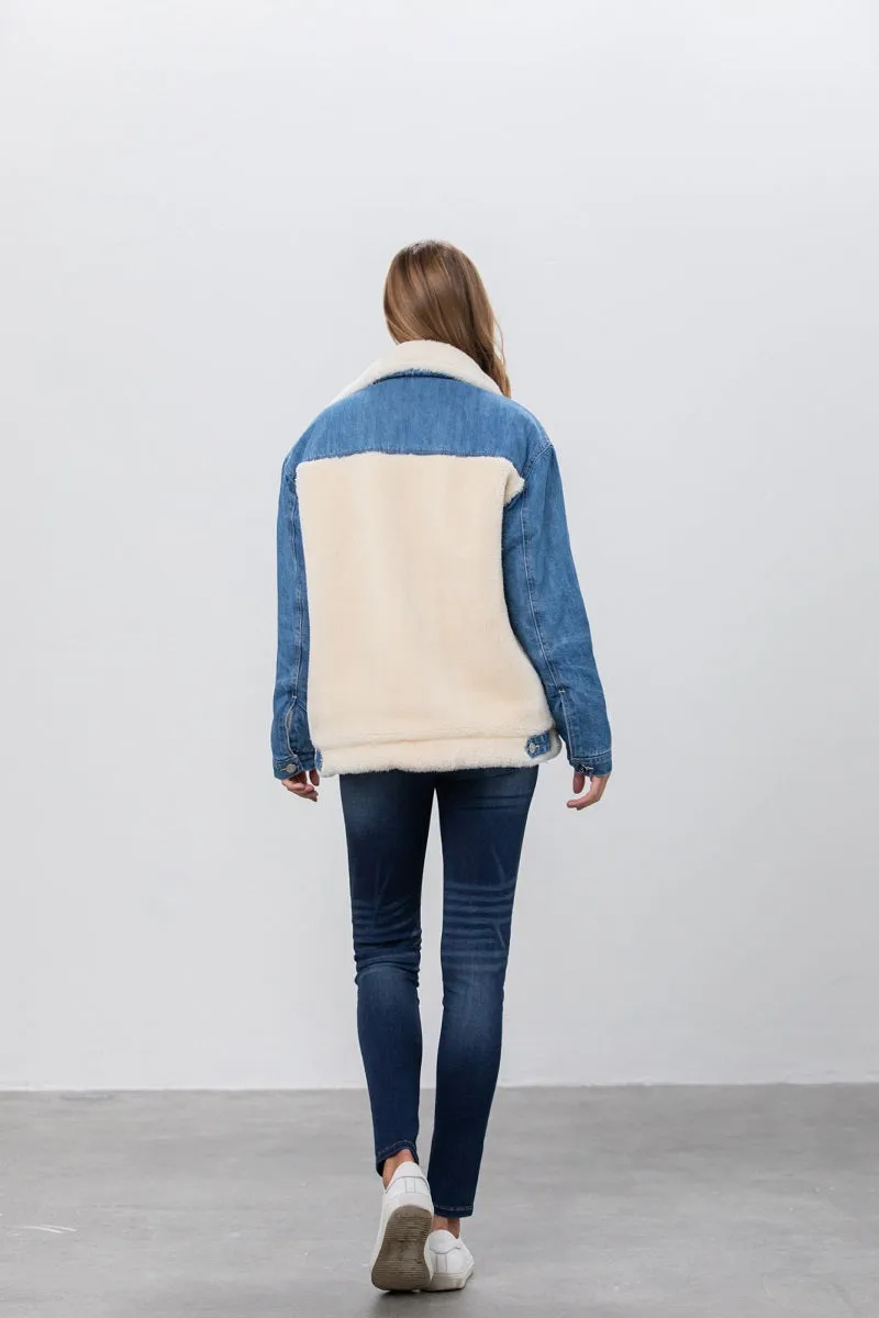 Be the Boss Sherpa Denim Jacket