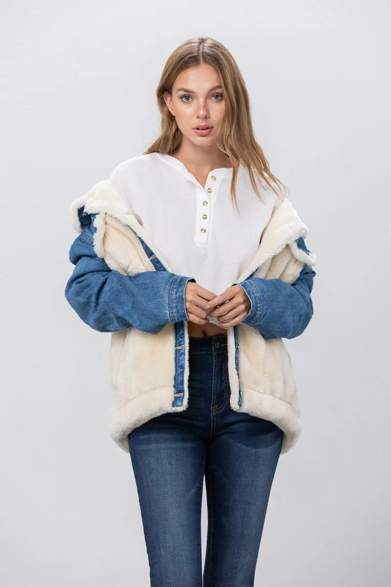 Be the Boss Sherpa Denim Jacket