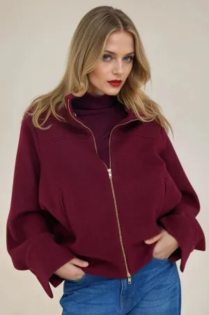 Burgundy Zipper Jacket