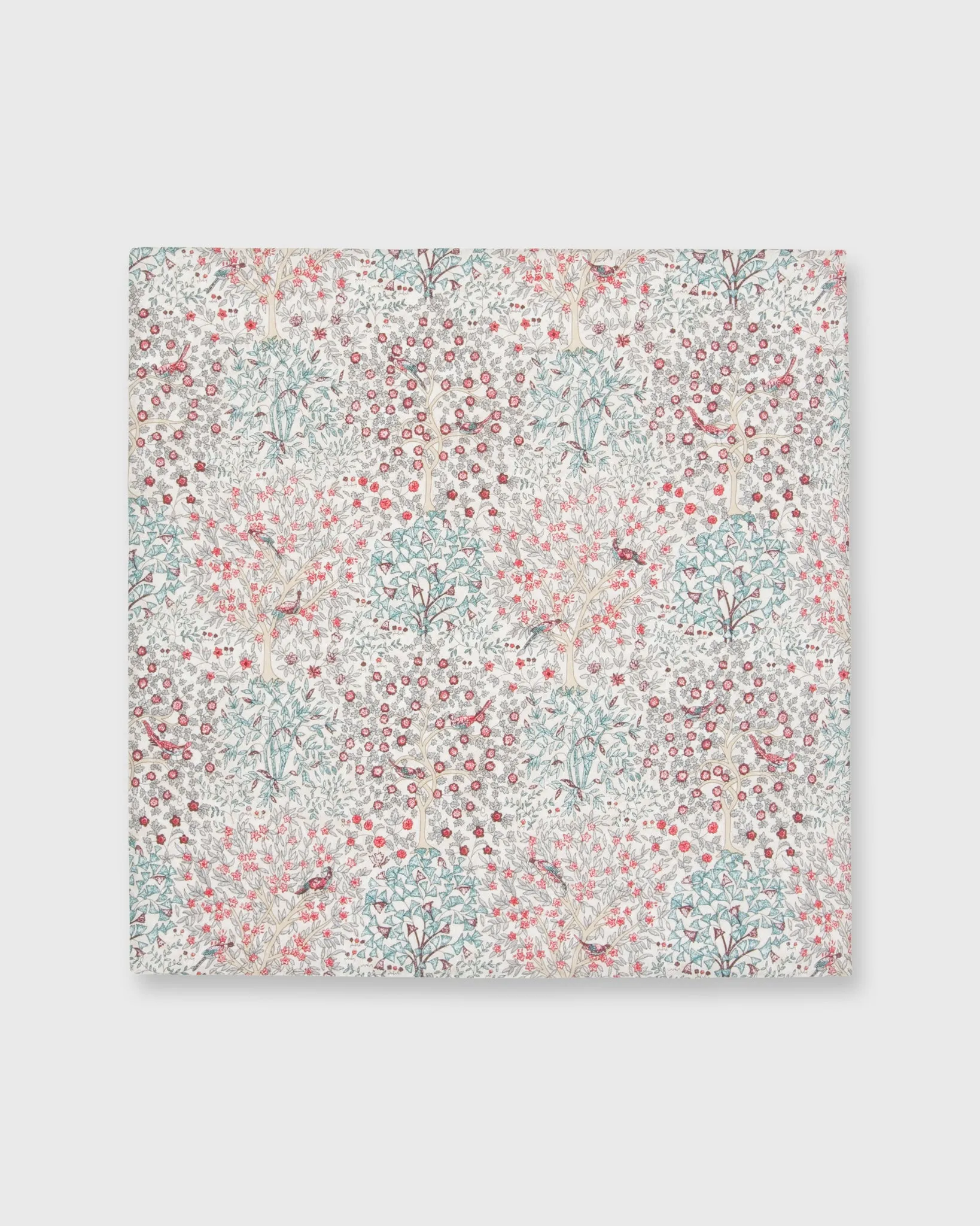 Cotton Print Pocket Square in Red/Green Jesse & Jean Liberty Fabric