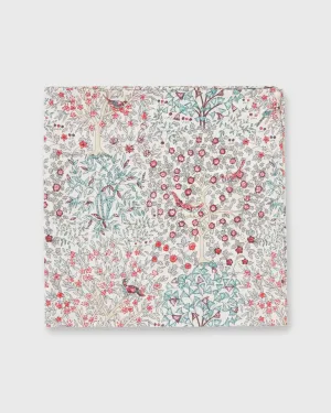 Cotton Print Pocket Square in Red/Green Jesse & Jean Liberty Fabric