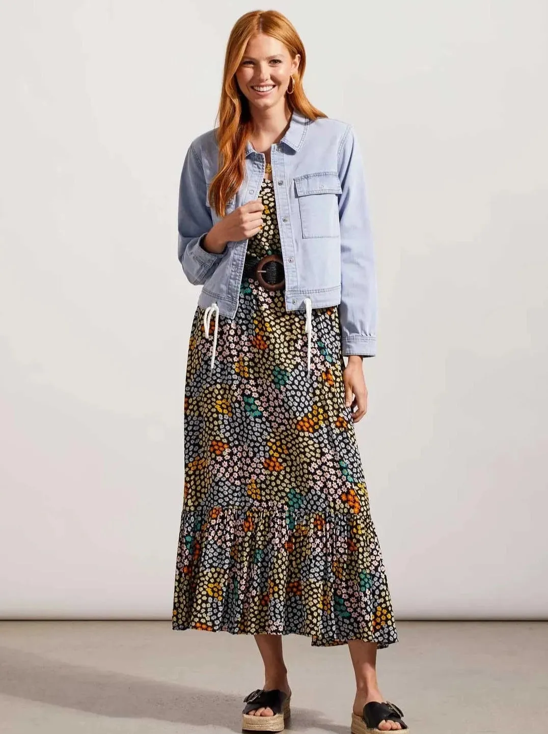 Denim Crop Jacket W Cord [Happy Blue-7805O]