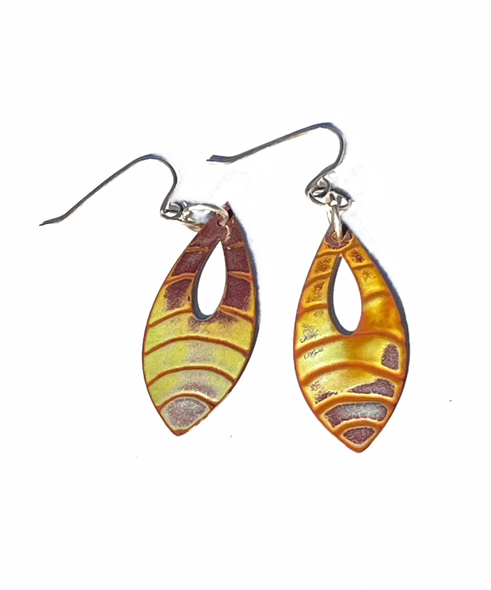 Flame Painted Dangle Earrings