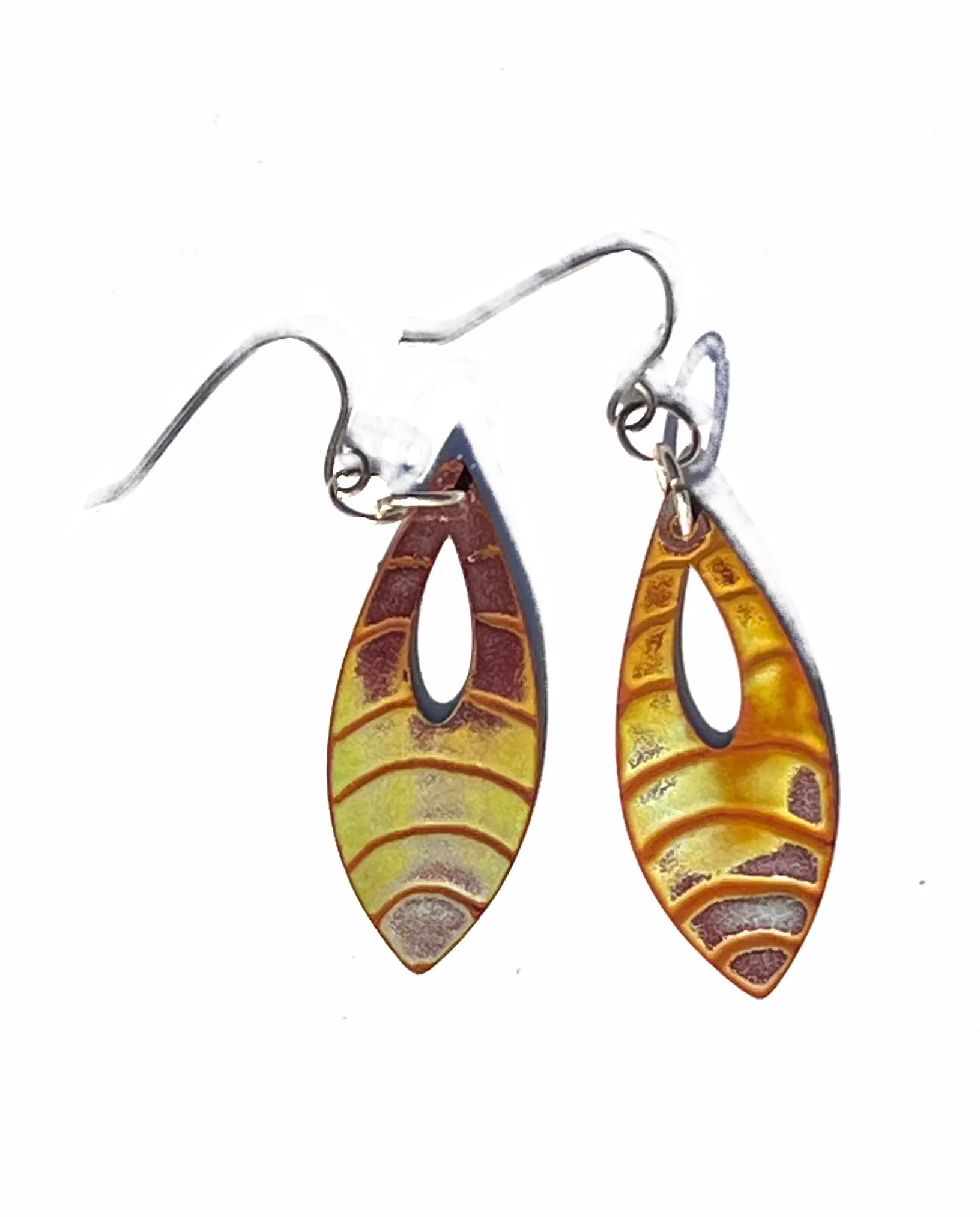 Flame Painted Dangle Earrings