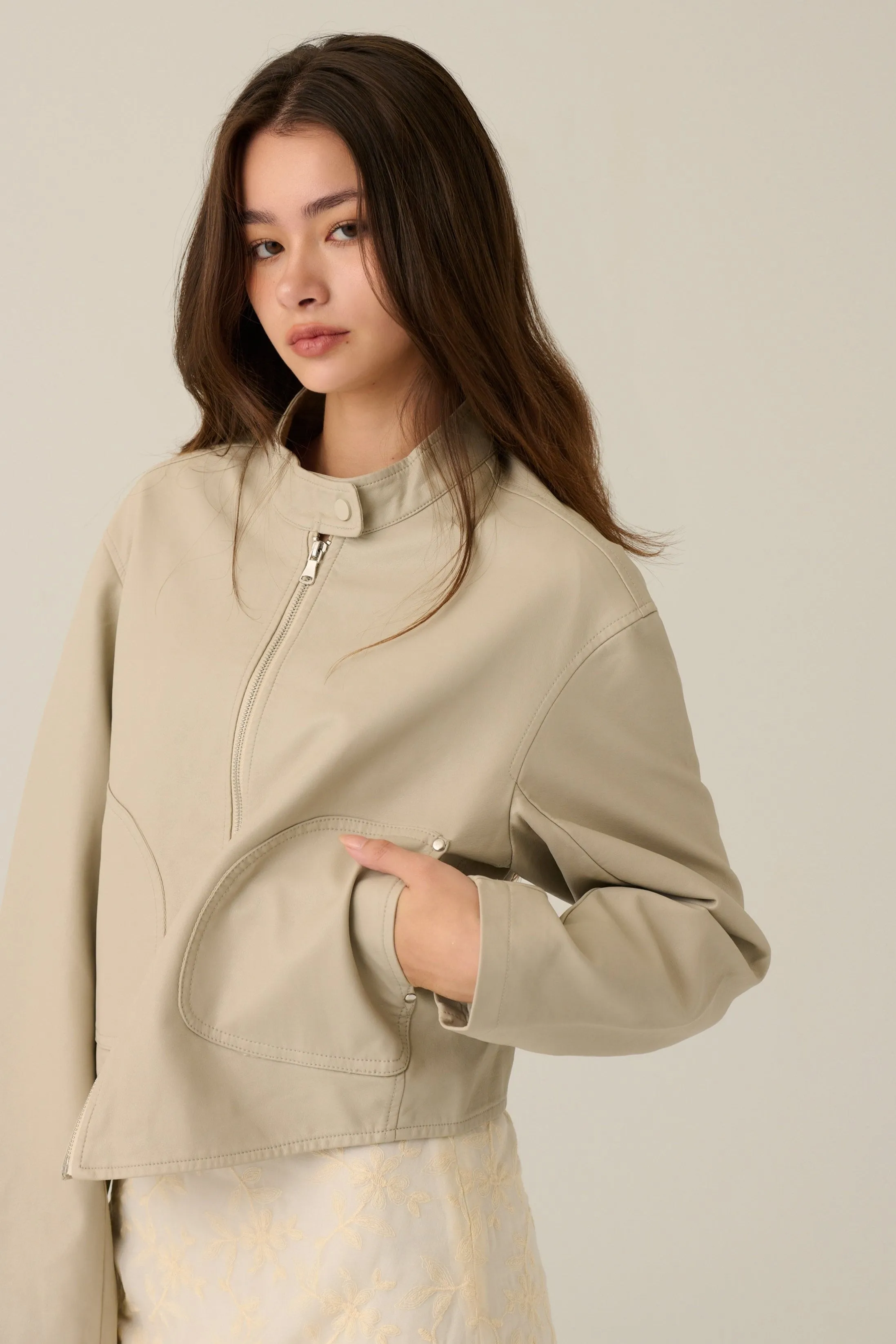 Hold on to you faux leather jacket