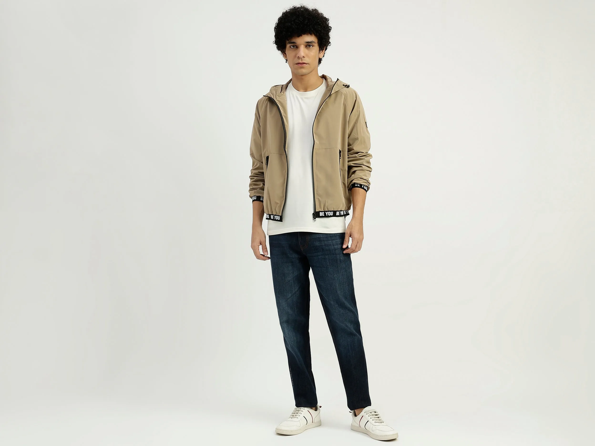 Hood Solid Zipper Jacket