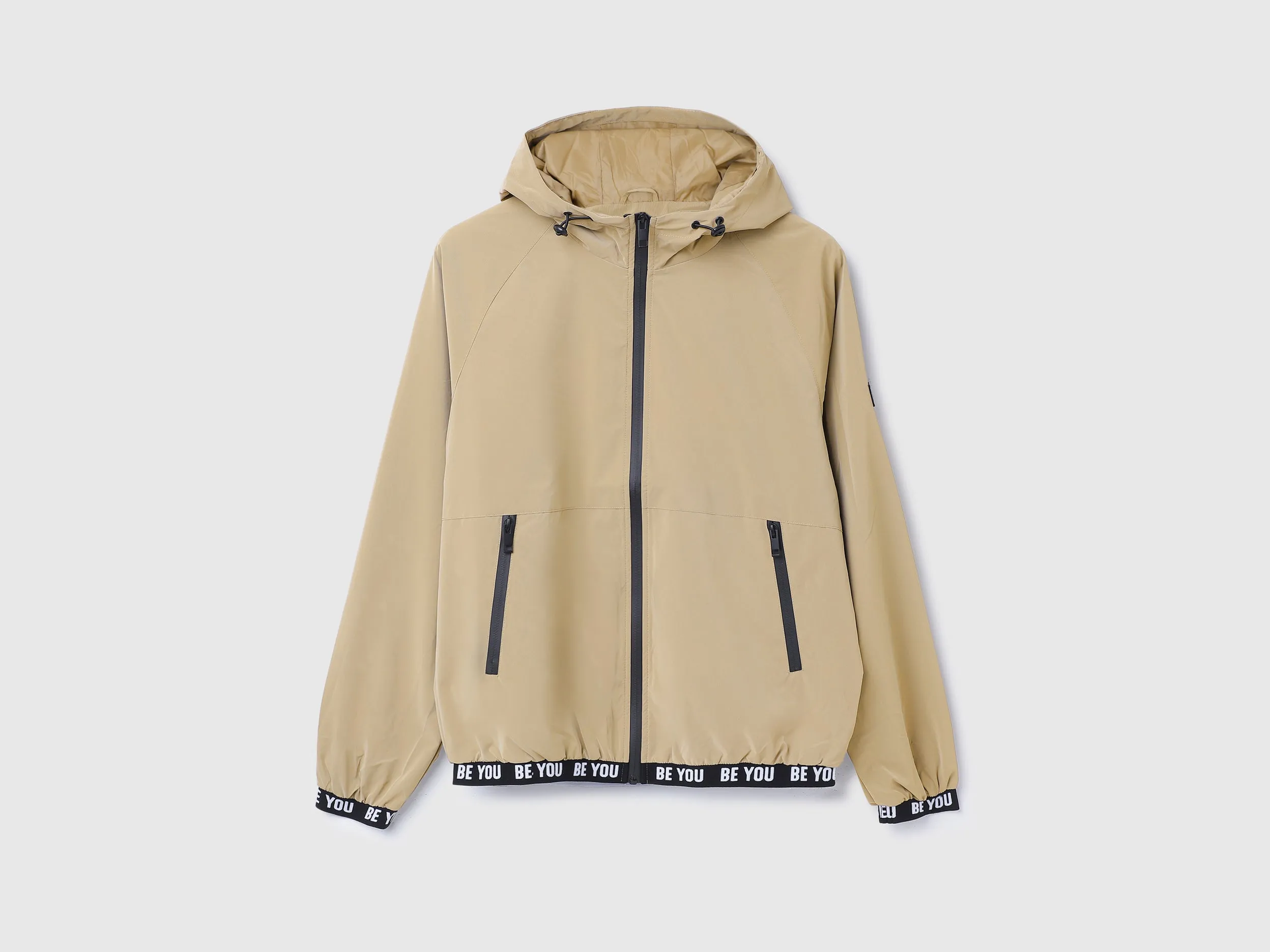 Hood Solid Zipper Jacket