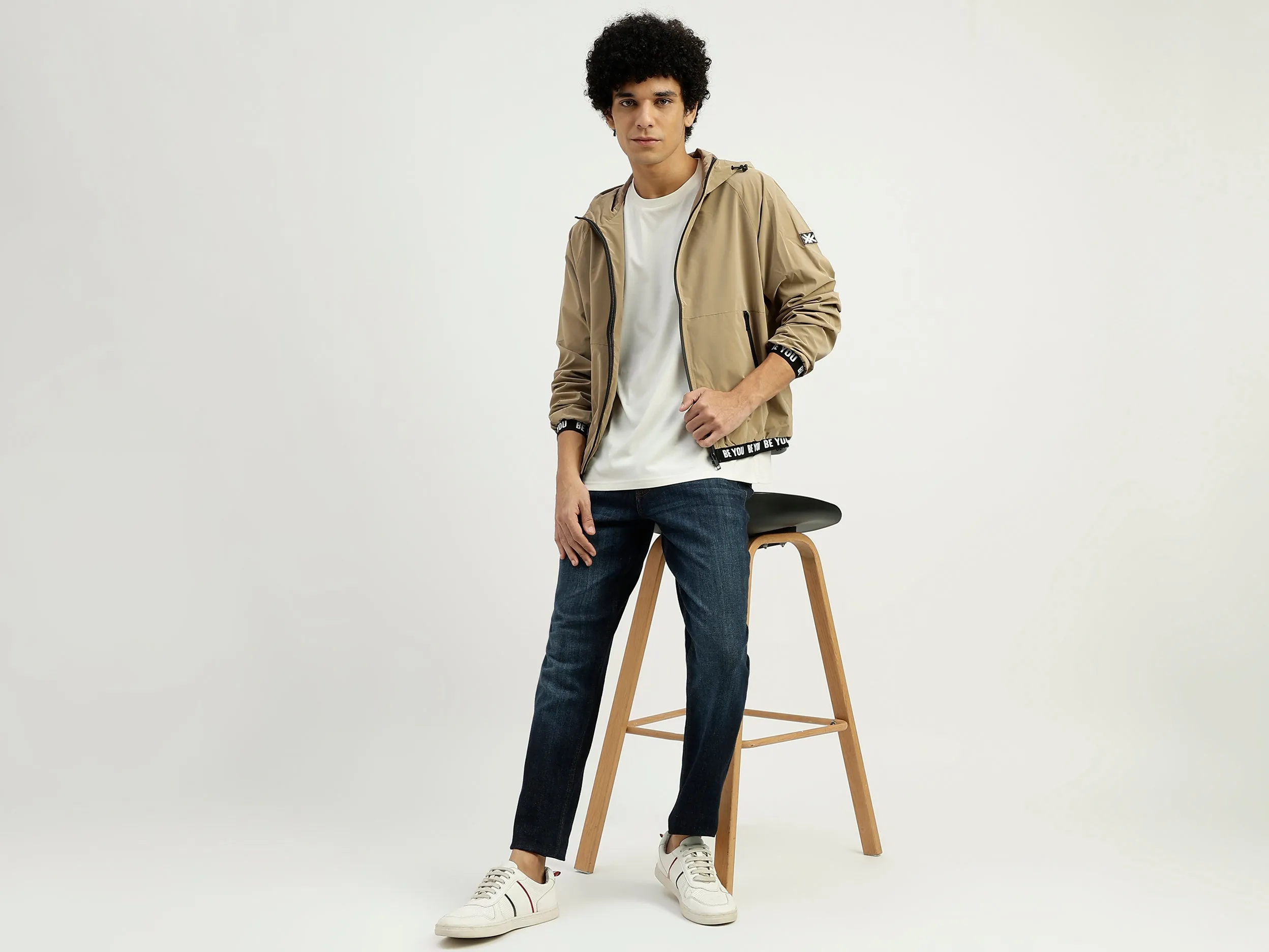 Hood Solid Zipper Jacket