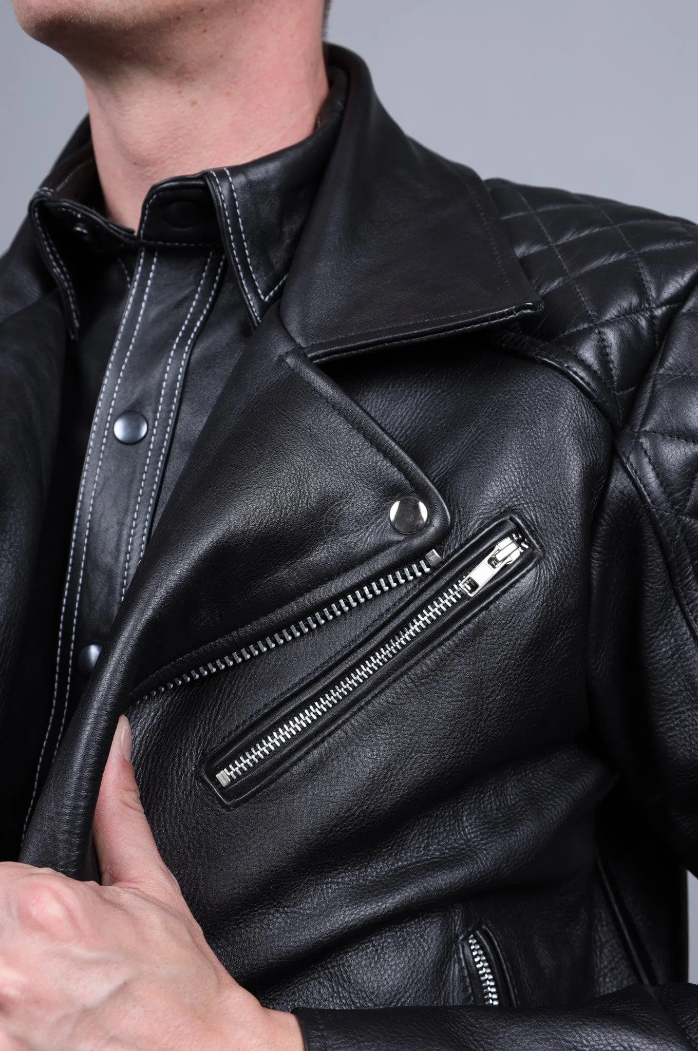 Leather Brando Jacket - Black Padding