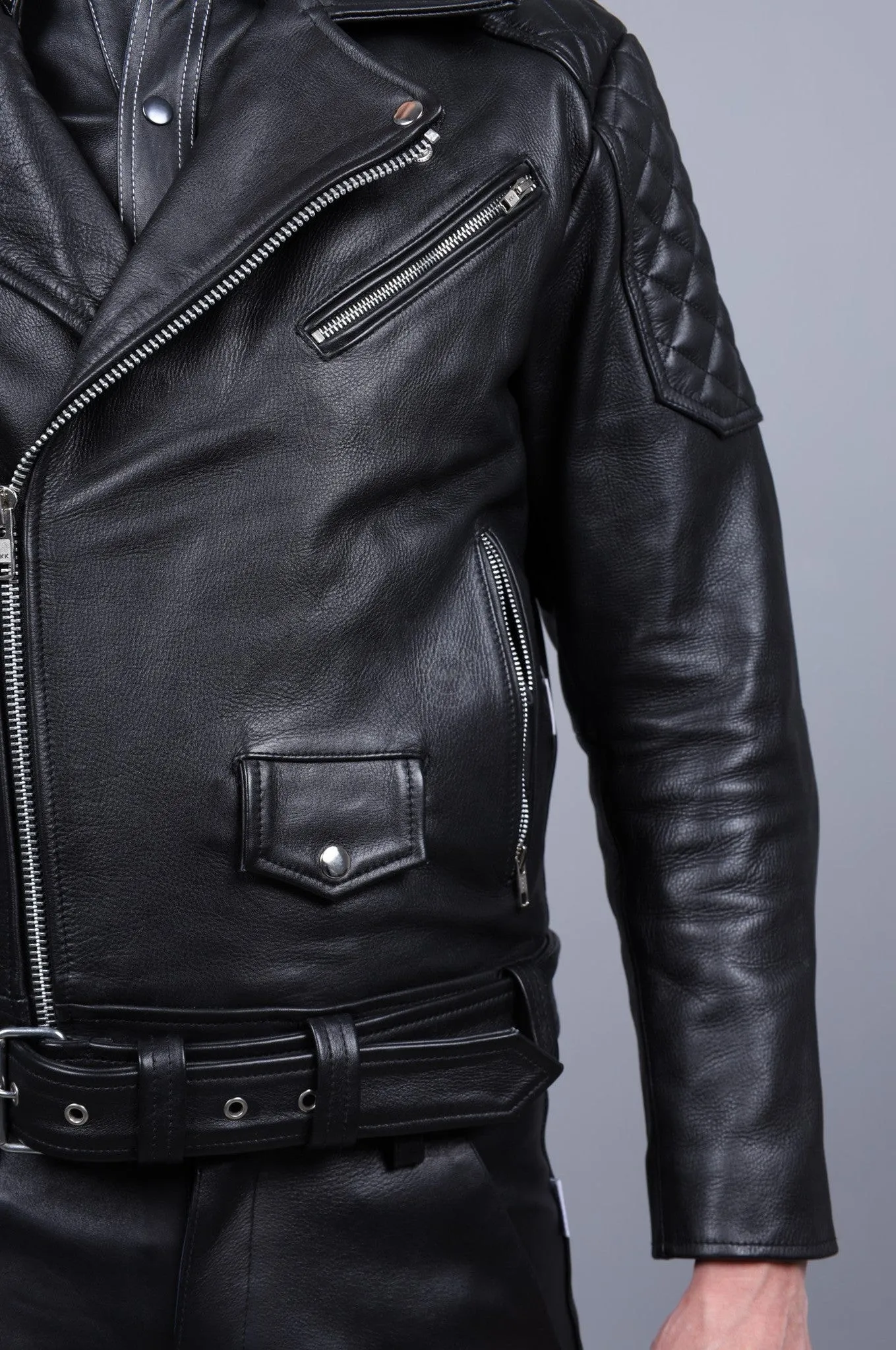 Leather Brando Jacket - Black Padding