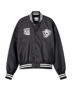 Locals Only Satin Bomber Jacket - Black