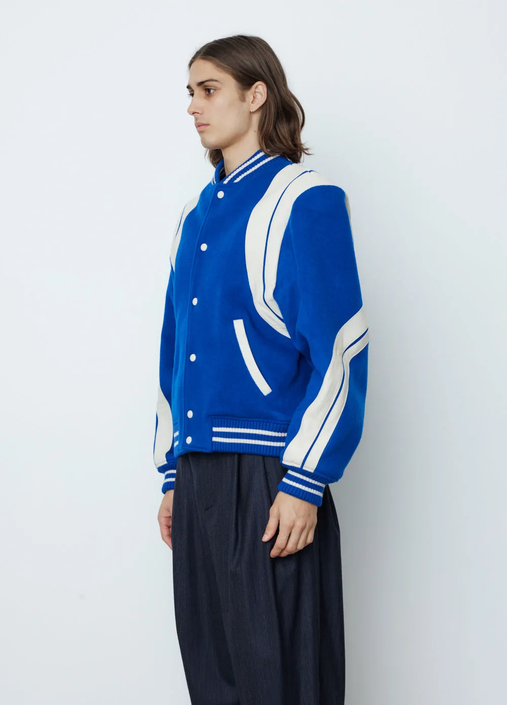 Panelled Wool Bomber Jacket