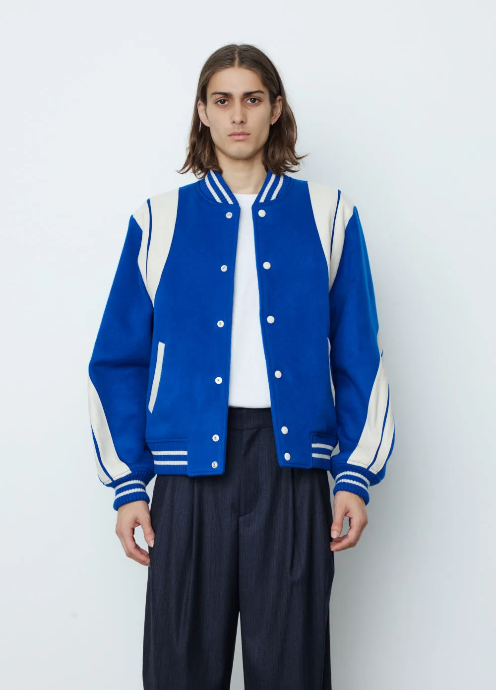 Panelled Wool Bomber Jacket