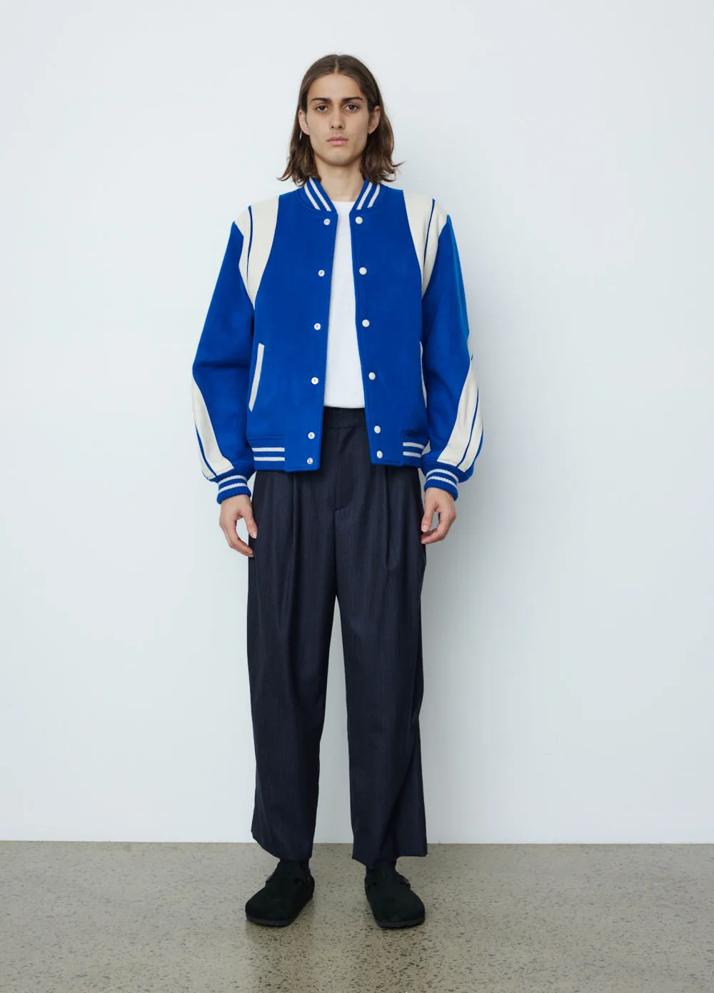 Panelled Wool Bomber Jacket