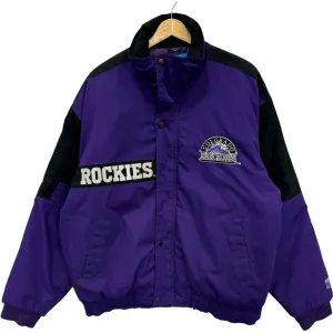 Vintage Logo 7 Colorado Rockies Spellout MLB Bomber Jacket