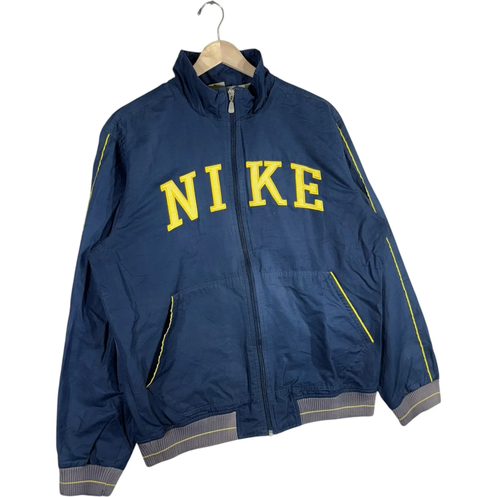Vintage Nike Spellout Full Zip Bomber Light Jacket